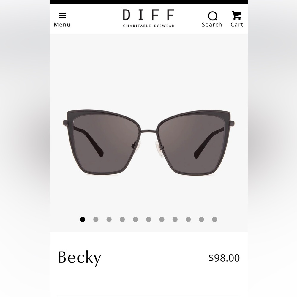 Diff Eyewear Becky Black Metal Oversized Sunglasses